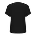 thumbnail image 4 of Delliss Womens Summer Tops Basic Short Roll-Up Sleeve Shirts Casual V Neck T Shirt Comfy Trendy Tees Black XXL, 4 of 6