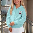 thumbnail image 6 of BOOMNY Child Girls Hoodie Zip Up Cherry Graphic Long Sleeve Hoodies for Kids Fashion Fall Winter Hooded Sweatshirts with Pocket, 6 of 6