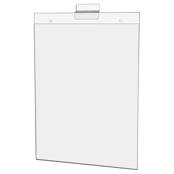 2 Pack Slatwall Sign Holder for 8.5" x 11 Inch Notices and Flyers in Stores Boutiques and Showrooms Clear Acrylic Literature Sleeve No Assembly Required