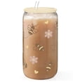 thumbnail image 1 of Vaso de vidrio SANDJEST 470 ml con tapa acrílica y pajita, 1 of 8