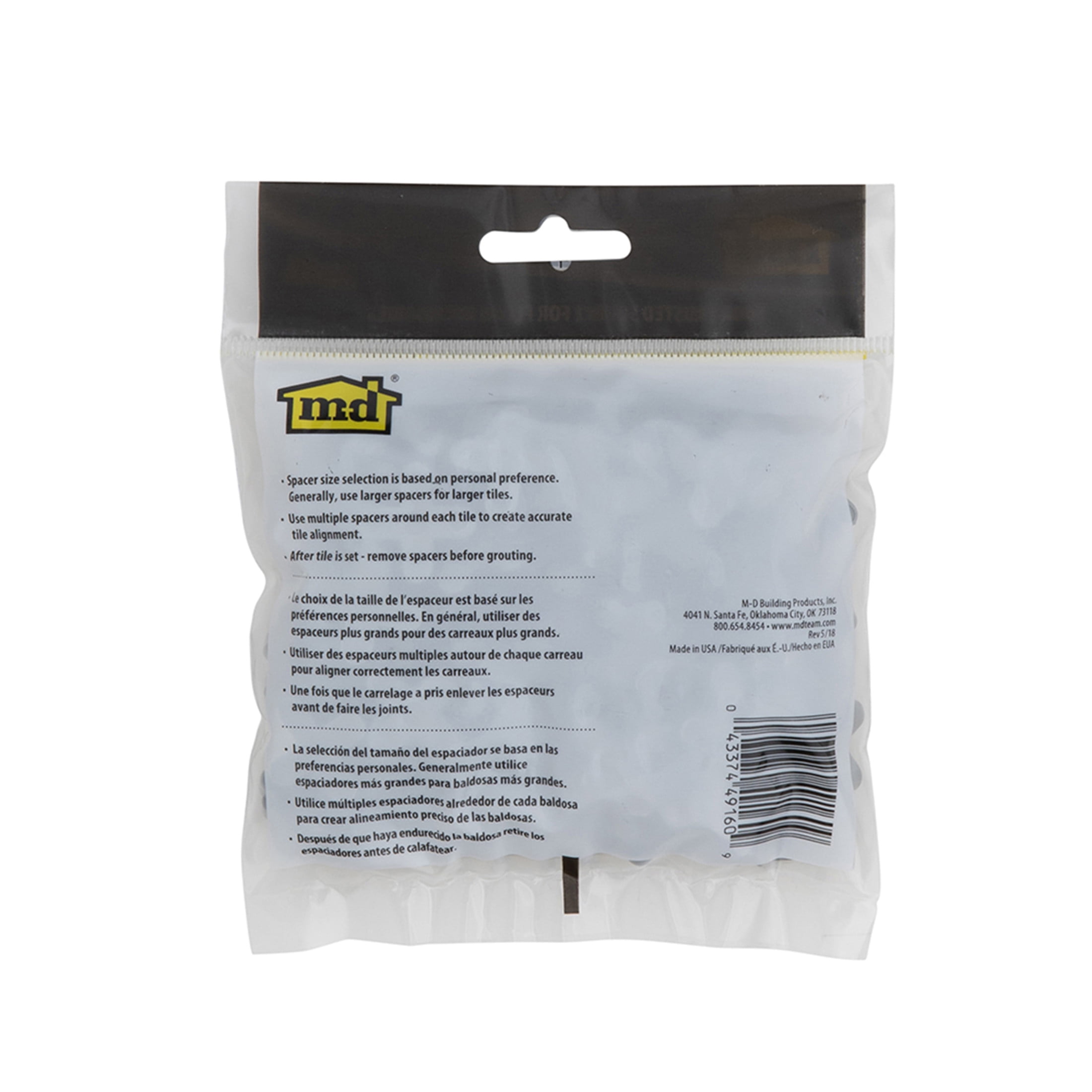 M-d Building Products Fliesenabstandhalter, 3/8 Zoll, 50 Stück – Für Präzise Fugen, Farbcodiert