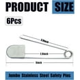 thumbnail image 2 of Solennerer 6 Pack Large Safety Pins, 5 Inches Heavy Duty Stainless Steel Oversize Safety Pins, Extra Large Pins for Blankets, Heavy Laundry, Crafts and Decorations, 2 of 7