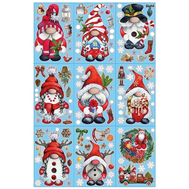 Injueey Adhesivos navideños reutilizables para ventanas, hechos con PVC para una fácil decoración, pegatinas navideñas para ventanas Kits de decoración para fiestas tipo 1