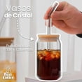 thumbnail image 4 of Juego de 4 Vasos de Cristal Baricoffee, Tapa de Bambú, 16 oz, Forma de Lata Vaso, 4 of 4
