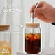 thumbnail image 4 of Juego de 4 Vasos de Cristal Baricoffee, Tapa de Bambú, 16 oz, Forma de Lata Vaso, 4 of 4