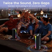 Portable Bluetooth Speaker, Bluetooth 5.4 Wireless Speaker, IPX7 Waterproof, 30W Loud Deep Bass with 20H Palytime, 7 Color RGB Lights, TWS Pairing for Home/Party/Outdoor, Gift