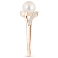 thumbnail image 3 of ANGARA Freshwater Cultured Pearl Ring with Bypass Shank in 14K Rose Gold for Women | June Birthstone, Birthday, Anniversary, Jewelry Gift for Women | Pearl Ring, 3 of 9