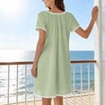 thumbnail image 6 of Lmueinov Women's Lace Trim Short Sleeve Nightgown, Soft Stretchy Casual Sleep Dress Nightshirt S-3XL, 6 of 8