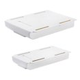 thumbnail image 1 of Under Desk Storage Drawer 2PCS Self Adhesive Hanging Organizer Box Compact White for Home Office Desktop Use, 1 of 5