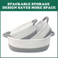 thumbnail image 6 of Caroeas 3-Piece Small Cotton Rope Basket, Woven Storage Basket Set, Nesting Bins for Organizing Shelves, Baby, Nursery, Toy Storage, Montessori, White and Gray, 6 of 7