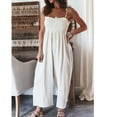 thumbnail image 4 of Ausyst Plus Size Jumpsuits for Women High Waist Casual Solid Color Suspender Sleeveless Pleated Jumpsuit Summer Baggy Rompers Clearance, 4 of 8