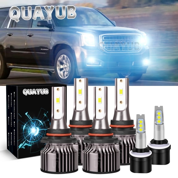 For GMC Yukon XL 1500 2500 2000-2006 LED Headlight High/Low Fog Light Bulbs Kit
