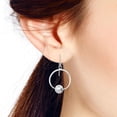 thumbnail image 2 of Trendy Orbital Sphere and Hoop Sterling Silver Dangle Earrings, 2 of 5