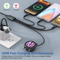 thumbnail image 2 of Cable de carga Ardaddyn, cable USB C múltiple de 3 m, 100 W, 2 of 7