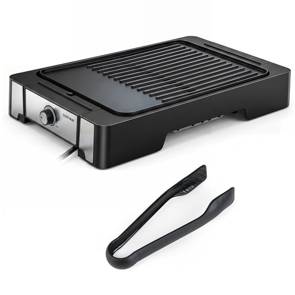 Costway 2300W Indoor Grill & Griddle with Nonstick Die Cast Aluminum Cooking Surface