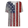thumbnail image 5 of Gamivast 4th of July Womens 3/4 Sleeve Tops Blouses Dressy Casual Usa Flag Print Graphic Tees Blouses Casual Plus Size Basic Tops Fashion Festival Shirts XXXL at, 5 of 5