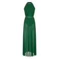 thumbnail image 4 of iiniim Women's Long Lyrical Dance Mesh Sleeveless Split Dress Modern Contemporary Dancewear Green L, 4 of 7