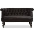 thumbnail image 3 of Baxton Studio Flax Velvet Tufted Loveseat in Black, 3 of 10