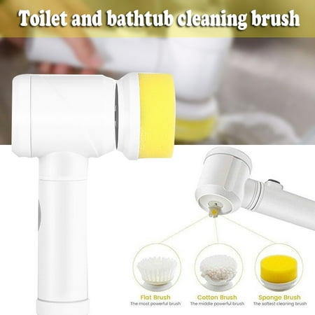 

Electric Scrubber 5 In 1 Bathtub Brush Bathroom Kitchen Sink Cleaning Tool 3 Heads Efficient