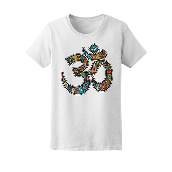 Ethnic Colorful Om Symbol T-Shirt Women -Image by Shutterstock, Female XX-Large
