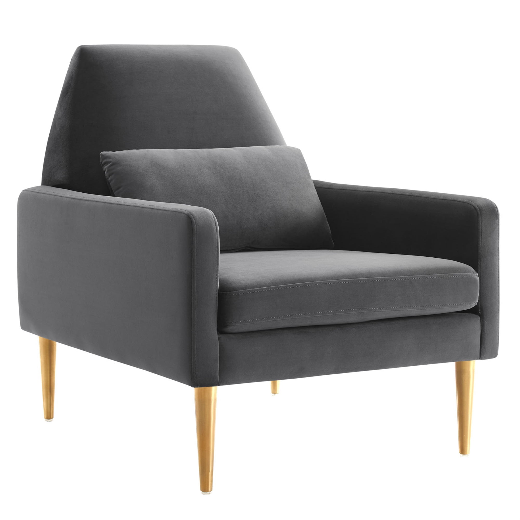 Modway Liliana Modern Performance Velvet Armchair in Emerald Green Gold Walmart