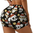 thumbnail image 2 of Naloa Cute Dog Panda Biker Shorts for Women Seamless Scrunch Short Women’s Yoga Shorts for Gym Running Sport Shorts - Medium, 2 of 9
