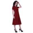 thumbnail image 3 of Moomaya Robe Chemise Longue Unie pour Femmes avec Boutons, Coupe Ample Décontractée, 3 of 6