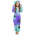 thumbnail image 2 of ATOGUTA Girls Boys Unisex Kids Fleece Hooded Jumpsuits Long Sleeve Rompers Sleepwear Outfits Size 5T-15, Blue, 2 of 6