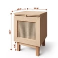 thumbnail image 3 of Yiwa Modern Rattan Nightstand with Extension Leaf, Bedside Table for Living Room Bedroom, 3 of 6