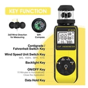 Digital Anemometer,Measuring Wind Speed, Temperature, Single Compass Anemometer Outdoor Anemometer