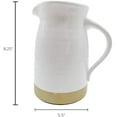 thumbnail image 4 of Chloe and Cotton Ceramic Pitcher Vase with Handle - Farmhouse Decor Decorative Pitcher - White - 8 inch, 4 of 7