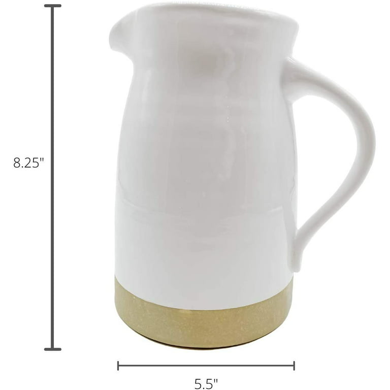 Afloral Creamy White Round Ceramic Vase - 8