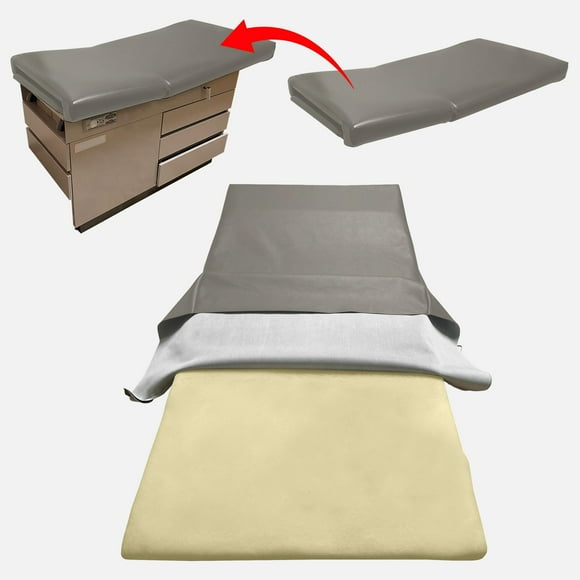 Bar Stool Covers 4 less Replacement Top Premium Vinyl Cover for Ritter/Midmark 100 Exam Medical Table Multiple Color Choices - Staple On Installation (Gray)
