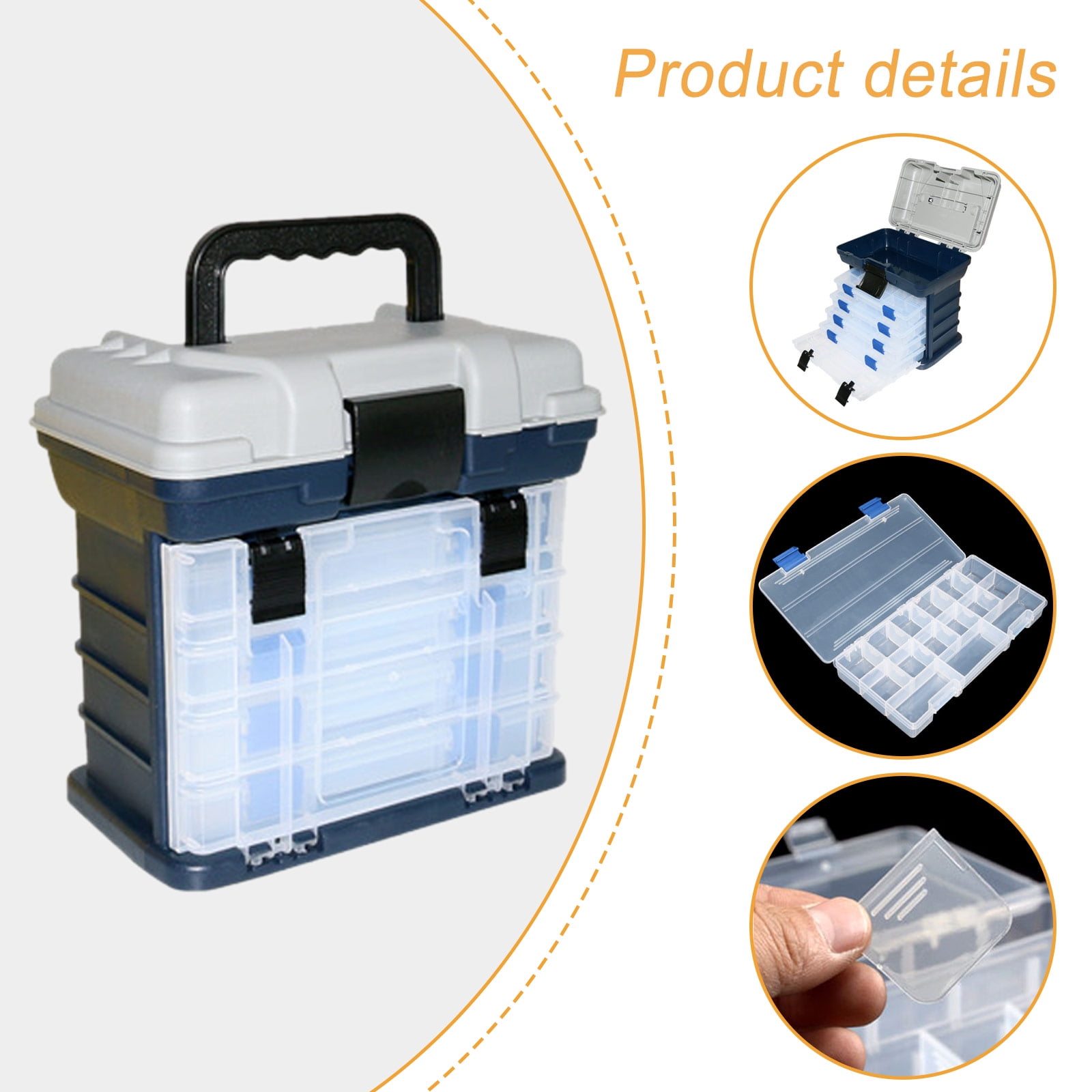 4 Layer Large Capacity Fishing Tackle Box Multifunctional Fishing Accessories Storage Container Box Fishing Baits Case