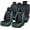 Black & Green, variant on FLORICH Full Set Car Seat Covers, Premium Faux Leather Seat Protectors, Breathable Material Cushions Universal Fit for Most Cars, Black