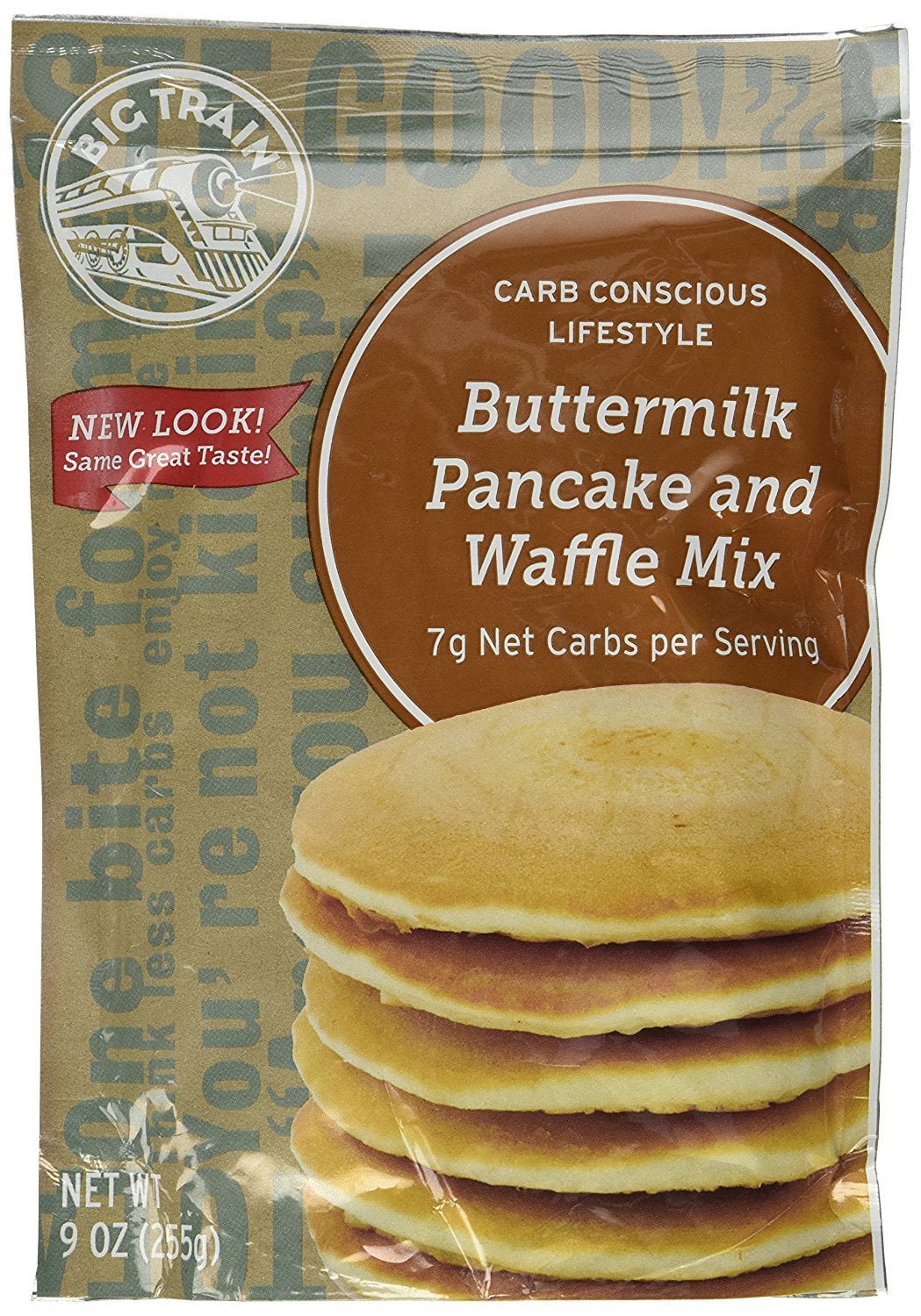 Low Carb Pancake and Waffle Mix, Buttermilk, Big Train, 9 oz.