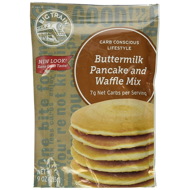Low Carb Pancake And Waffle Mix Buttermilk Big Train 9 Oz Walmart Com Walmart Com