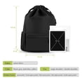 thumbnail image 5 of Mochila con CordóN con CordóN Mochila Deportiva Bolsa de Gimnasio con Bolsillo Lateral para Mujeres Hombres Negro, 5 of 5