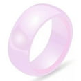 thumbnail image 2 of 8mm White/Black/Pink Ceramic Wedding Band Women's Party Engagement Ring Size 6-9, 2 of 6
