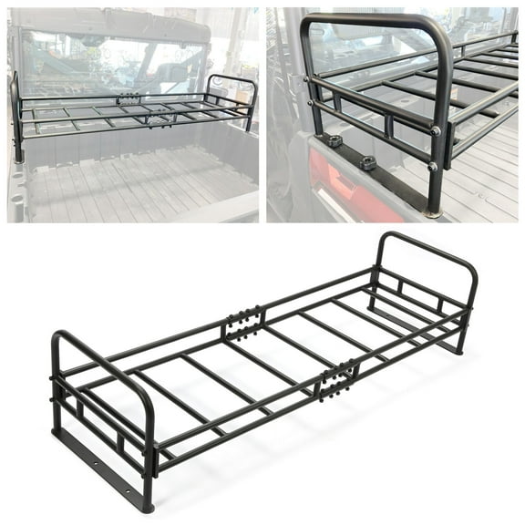 Kojem Rear Steel Accessory Shelves & Cargo Storage Rack for 2005-2018 Polaris Ranger 700 800 900 1000 Rear Cargo Rack Black Shelves Carrier Storage