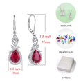 thumbnail image 6 of Starchenie Birthstone July Ruby Dangle Earrings for Women 925 Sterling Silver Rose Flower Drop Leverback Earrings Jewelry, 6 of 6