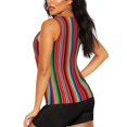 thumbnail image 3 of Fotbe Mexican Serape Blanket Stripes Womens Loose Fit Casual Flowy Slim-Fit Tank Tops Athletic Round Neck Trendy Sleeveless Summer Tops for Gym and Yoga-Medium, 3 of 7