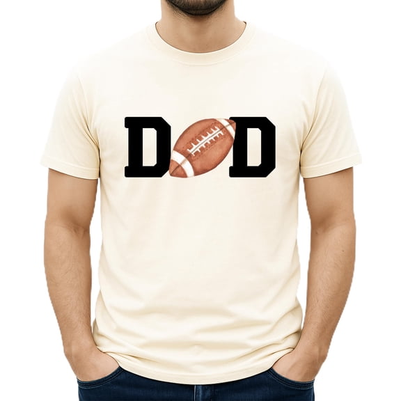 Football Dad Family Matching Birthday Shirt - First Birthday Sports Theme Party Tee Natural Shirt Adult Large