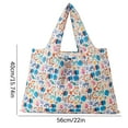 thumbnail image 3 of 100Fens Lightweight Portable Foldable Shopping Bag,Large Capacity Print Tote Bag,Reusable Shoulder Bag For Women, 3 of 3