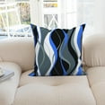 thumbnail image 3 of Dashan Blue Black White Pillow Cover 16x16 Set of 2,Modern Geometric Lines Cushion Cases for Couch Sofa Bed Home Decor, 3 of 6