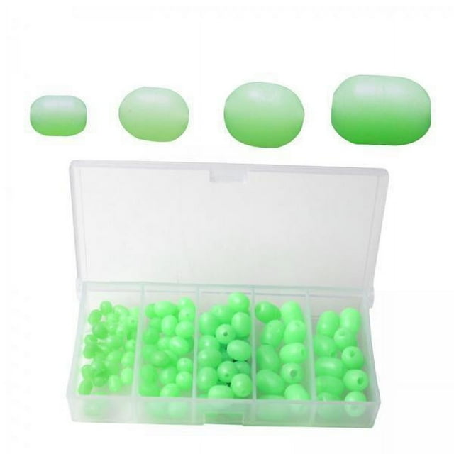 2x100 Uds Cuentas Luminosas De Pesca Herramientas Señuelos De Pesca Cuentas Redondas Flotantes Para Lago 2 piezas