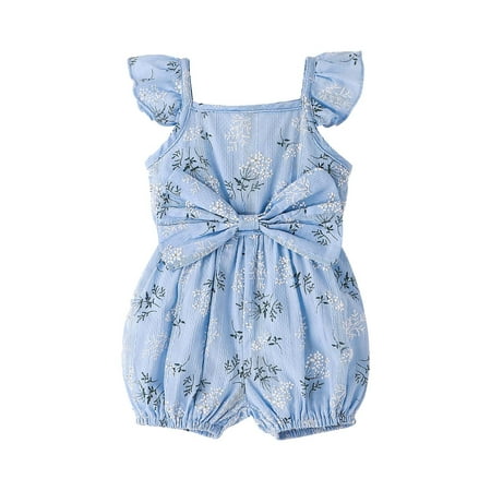 

Summer Clothes for Girls Size 6 Baby Girls Formal Dresses Boys Girls Fly Sleeve Floral Pineapple Printed Romper Toddler Bowknot Jumpsuit Clothes 5t Shirts