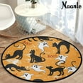 thumbnail image 5 of GZHJMY Horror Halloween Anti Fatigue Round Area Rug Black Cat Ghost Non Slip Absorbent Comfort Round Rug Floor Carpet Yoga Mat for Entryway Living Room Bedroom Sofa Home Decor (3' in Diameter), 5 of 7