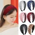 thumbnail image 1 of harmtty Headband Anti-slip with Teeth Elegant Wide High Toughness Stable Fixing Hair Accessories Delicate Lace Embroidery Women Hairband for Party,Pink, 1 of 8