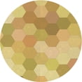 thumbnail image 1 of Ahgly Company Machine Washable Indoor Round Transitional Bold Yellow Area Rugs, 8' Round, 1 of 7